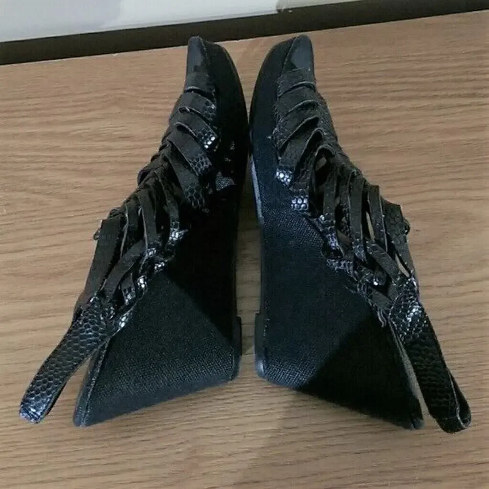 NY&C Black Wedges Wedge Sandals Size 7